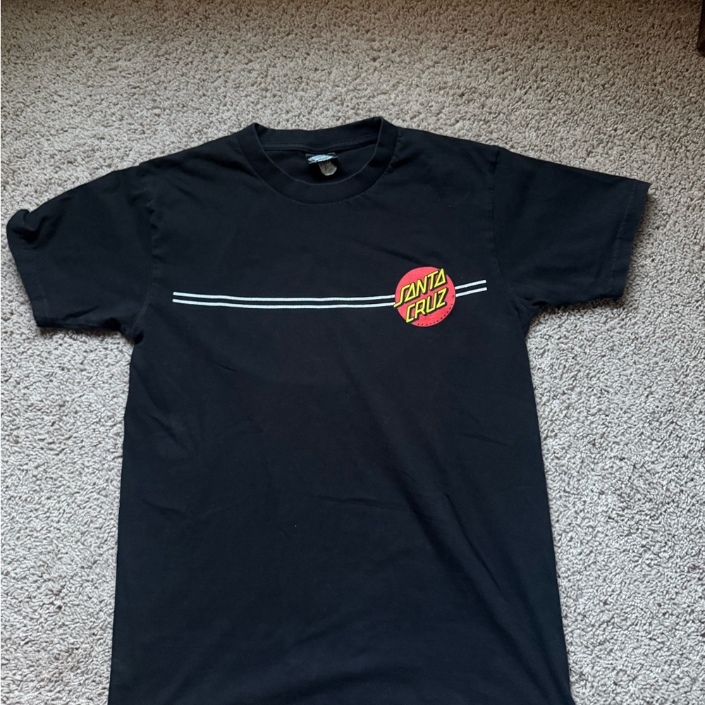 Santa Cruz Skateboards Black Tee with Red Logo